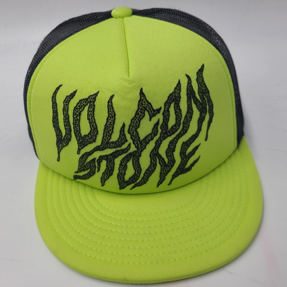 Youth Volcom Hat Snapback Trucker Mesh Volcom Stone Skate Skateboard Green Black